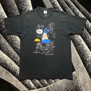 Vintage 90s The Tick Cartoon Evil Beware! Black Fruit if the Loom T-shirt